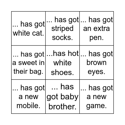 Find someone who ... Bingo Card