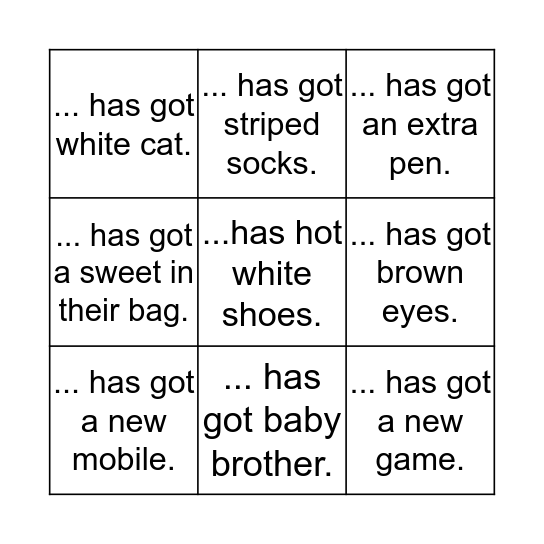 Find someone who ... Bingo Card