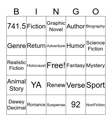 Library Bingo Card