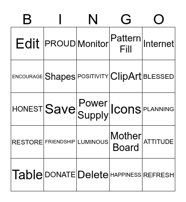 Aunty Sheneen's Computer Bingo Card