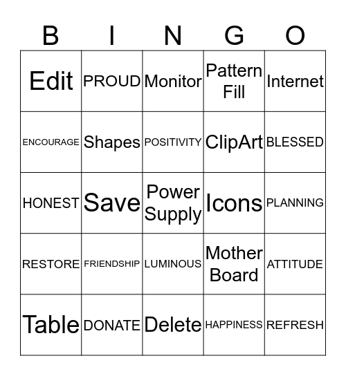 Aunty Sheneen's Computer Bingo Card