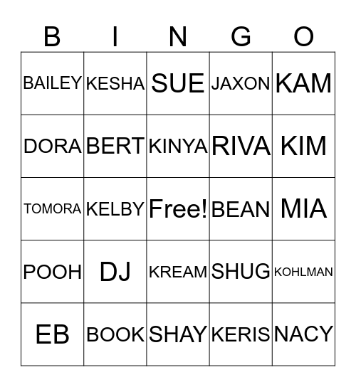 FAMILY GAME NIGHT Bingo Card