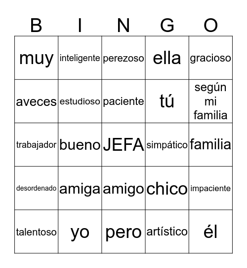 SP1-1B Bingo Card