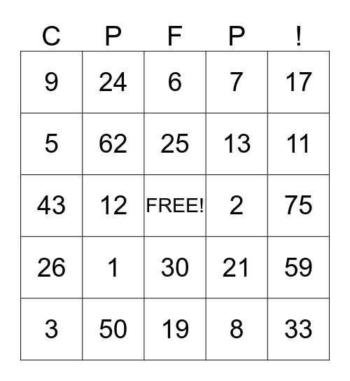 Jessica's Farewell Bingo Card