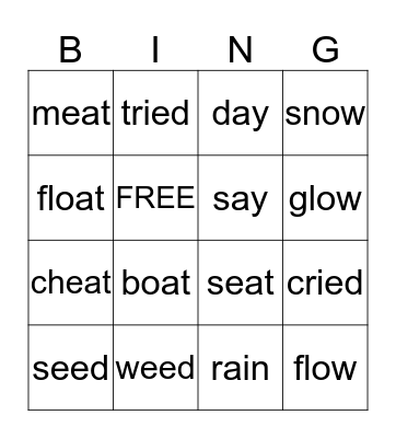 Lesson 63 Bingo Card