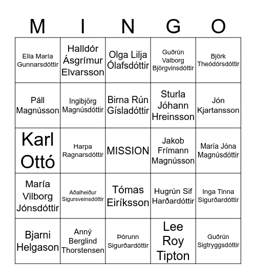 Jóla-MISSION-Bingó Bingo Card