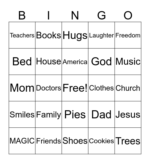 Mrs. Yount Bingo Card
