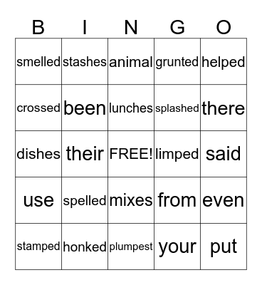 Unit 4 Bingo Card