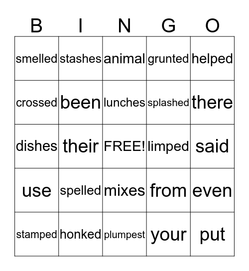 Unit 4 Bingo Card