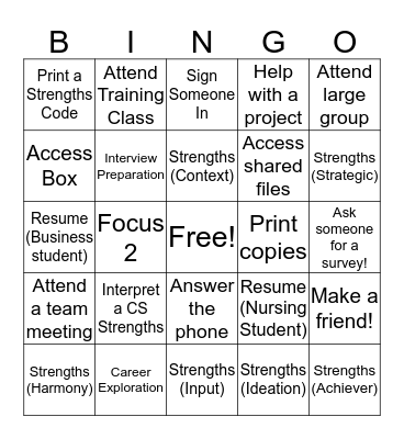 CSIT BINGO Card
