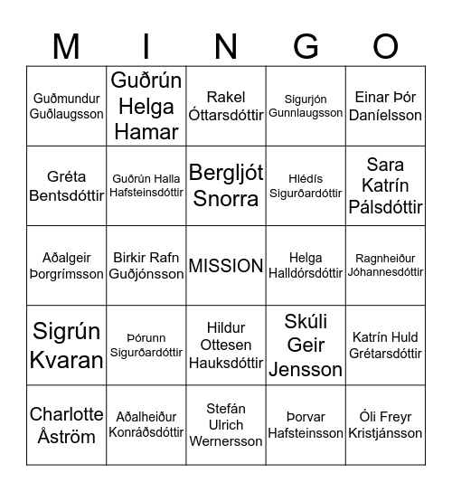 Jóla-MISSION-Bingó Bingo Card