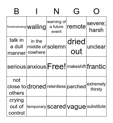 Halloween Bingo Card