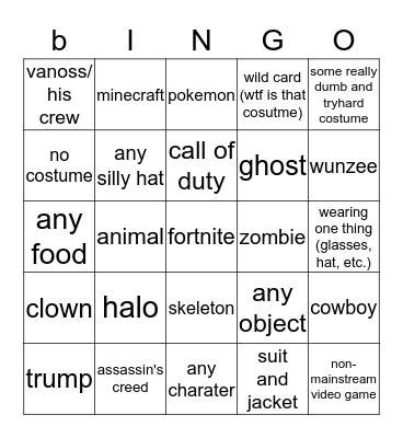 halloween Bingo Card