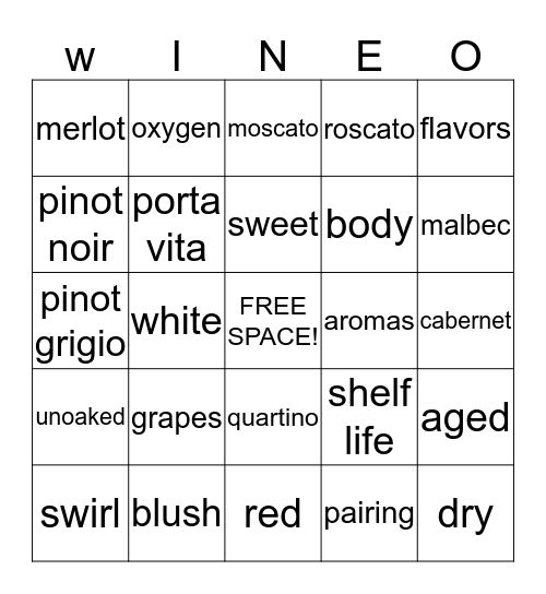 Wine Don't We? Bingo Card