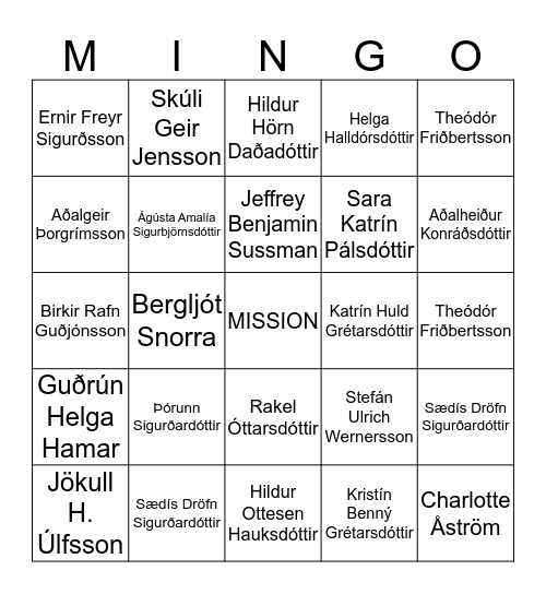 Jóla-MISSION-Bingó Bingo Card