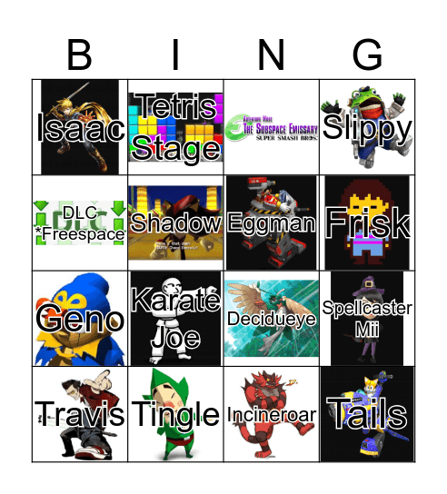 Final Smash Ultimate Direct Bingo Card