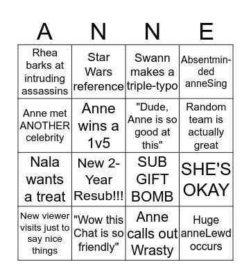 Armory's *Wholesome* Community Bingo Card