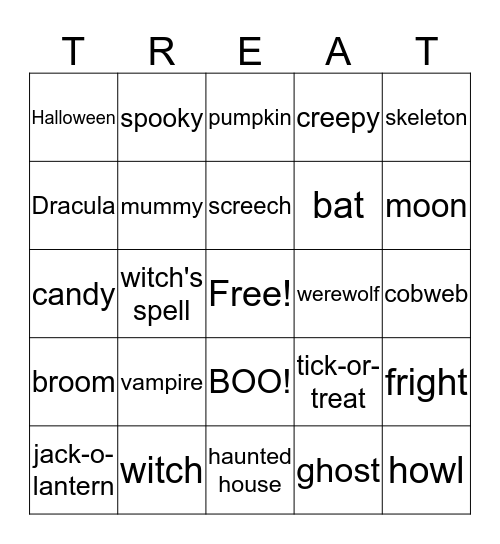 Halloween Spooktacular Bingo Card