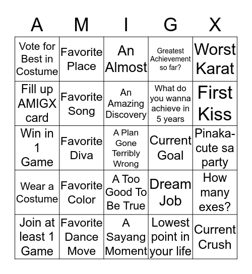 Amigas Stay Winning: Human Bingo Card