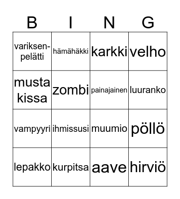 HALLOWEEN BINGO Card