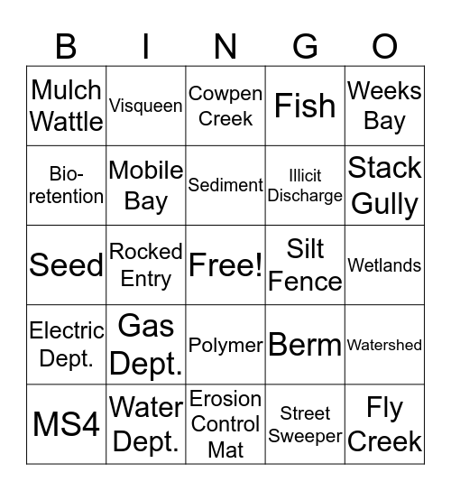 BMP Bingo Card