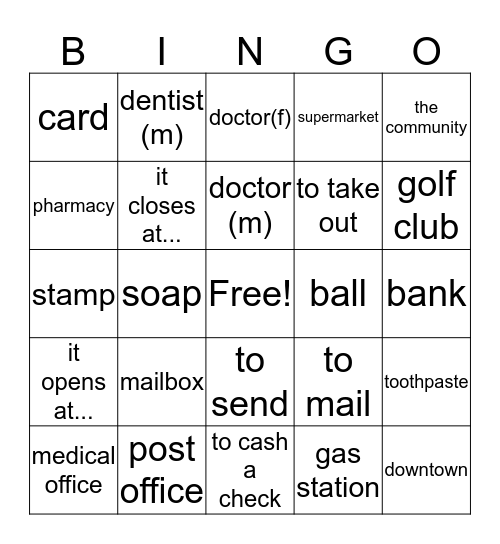The Community Bingo Card