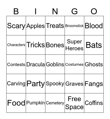 Happy Halloween Bingo Card