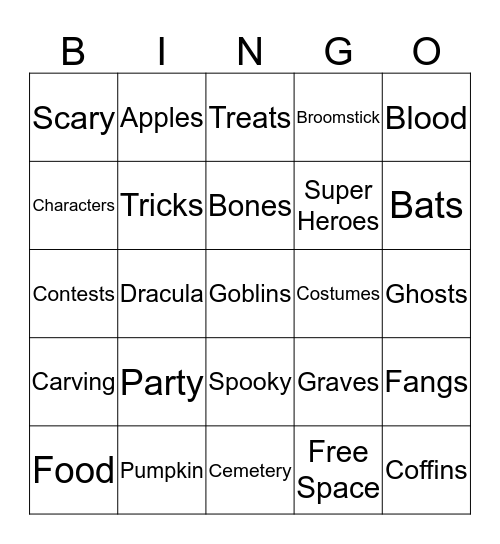 Happy Halloween Bingo Card