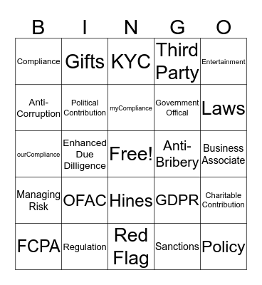 a        Bingo Card