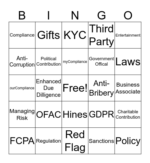 a        Bingo Card