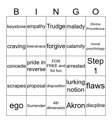 Big Book Bingo Card