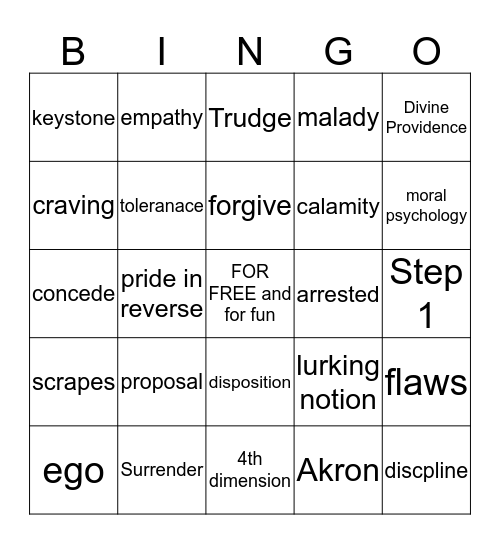 Big Book Bingo Card