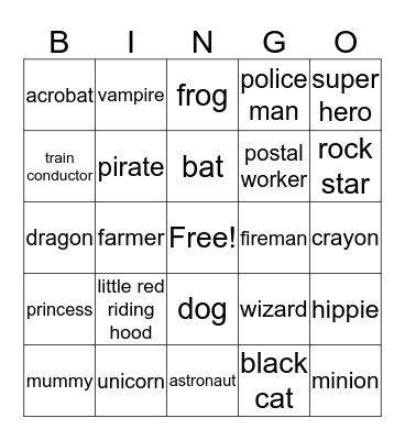 Halloween Bingo Card