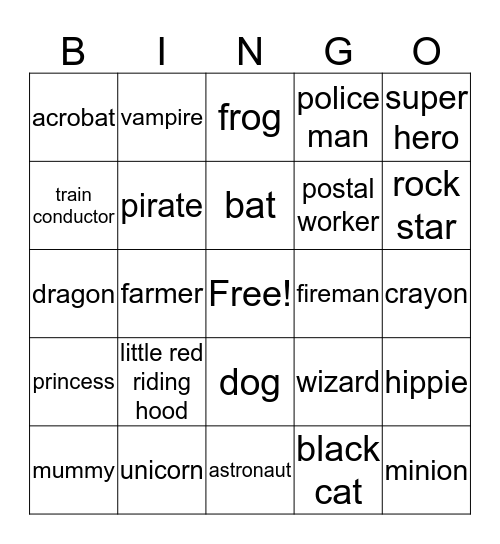 Halloween Bingo Card