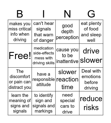 Chapter 3  Bingo Card