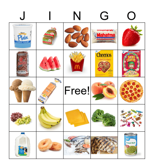 FOOD JINGO Bingo Card