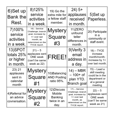 ONE and DONE! Bingo Card