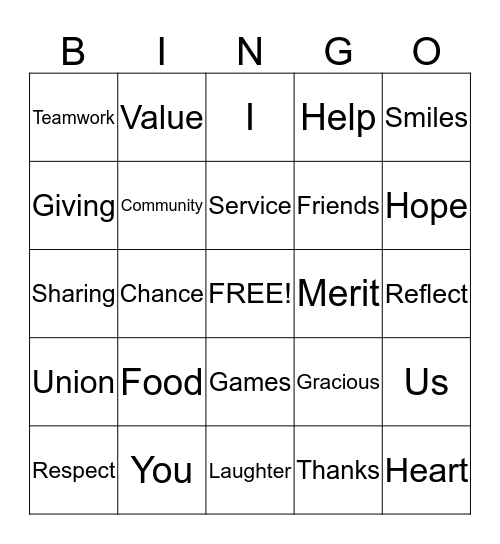Celebrate a Day of Thanks Bingo Card