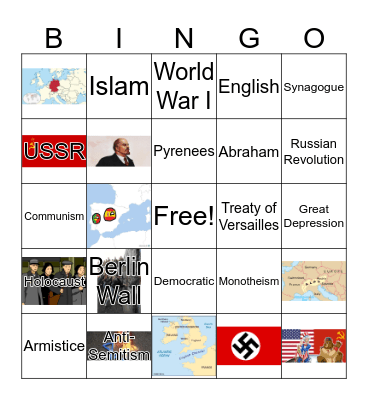 Europe History Bingo Card