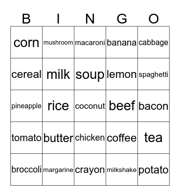 Syllable Count Bingo Card