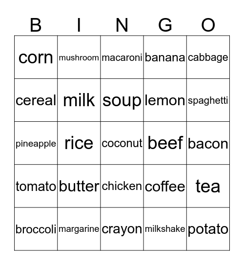 Syllable Count Bingo Card