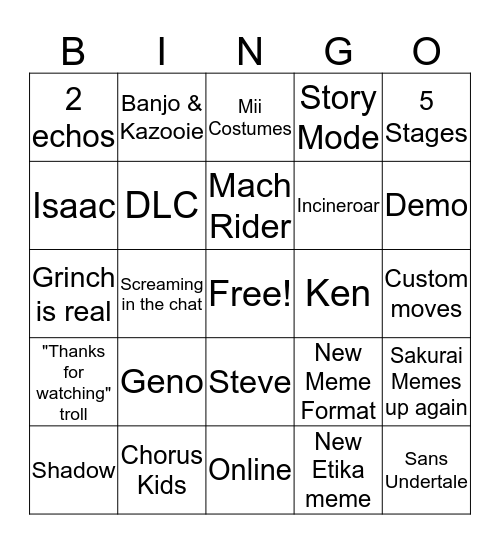 Ultimate Finale  Bingo Card
