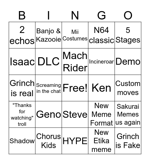 Ultimate Finale  Bingo Card