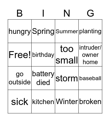 Inference Bingo Card