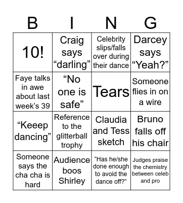 Strictly Bingo Card