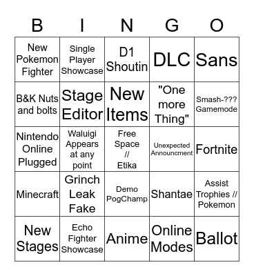 Smultimate Bingo Card