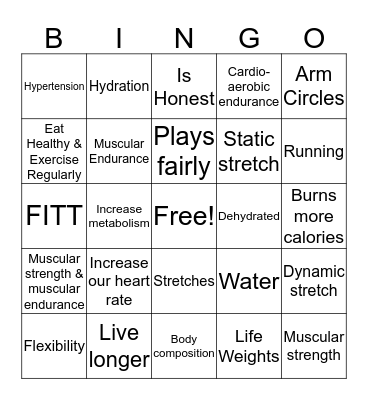Modules Bingo Card