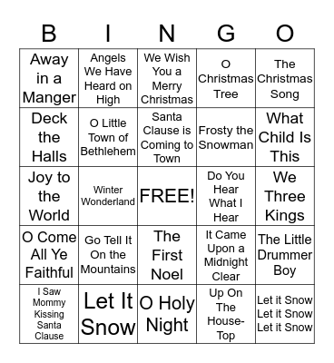 CHRISTMAS CAROL Bingo Card