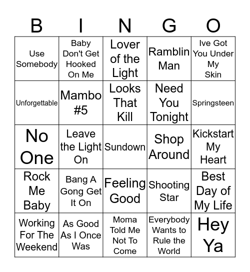 Boondocks Brews, Beats & Bingo 25-8 Bingo Card