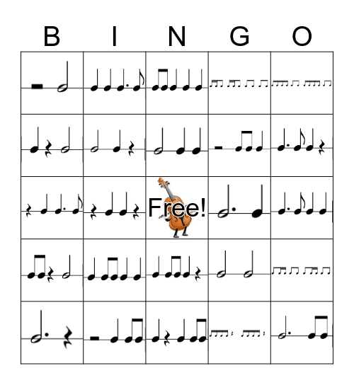Rhythm Bingo Level III Bingo Card